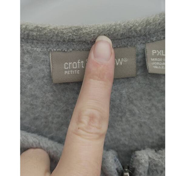 Croft & Barrow Sweater Zip Up Embroidered Winter Theme Cardinals Petite XL - Picture 6 of 6